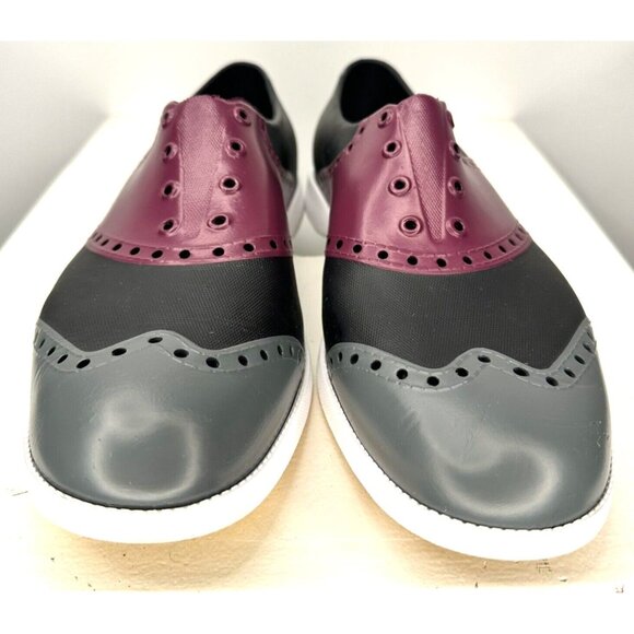 Biion Unisex Golf Shoes Oxford Slip On Waterproof Black Grey Burgundy W 10 M 8 - Picture 2 of 10
